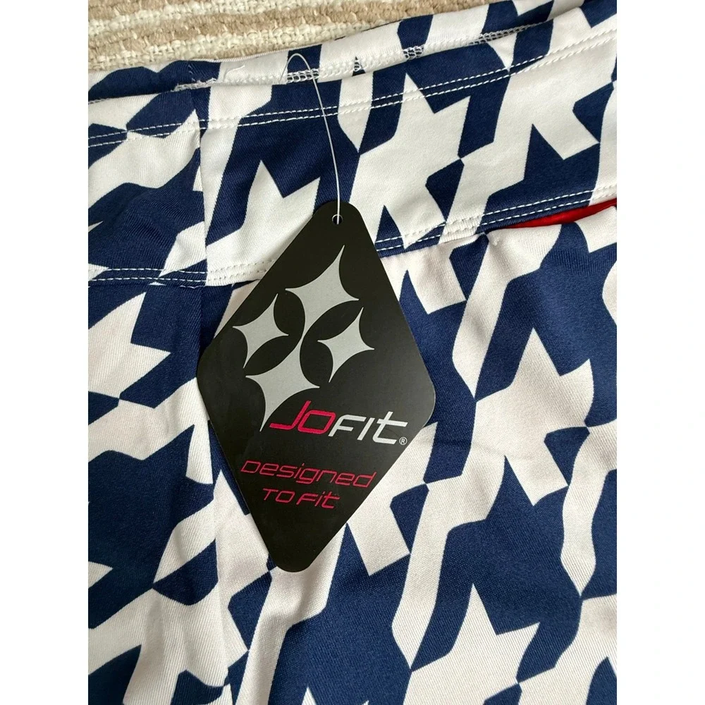 Jofit Navy White Houndstooth Golf Tennis Swing Skort XL NWT